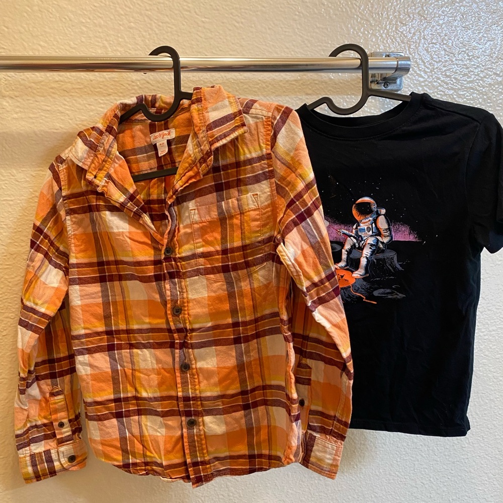Astronaut graphic shirt and flannel Bundle